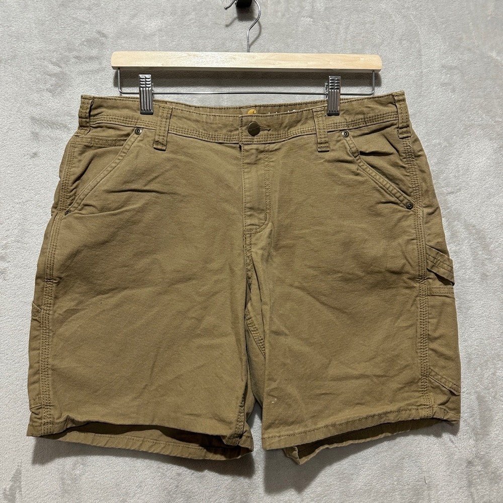 Carhartt Women 12 Original Fit Canvas Work Carpenter Shorts Brown Tan